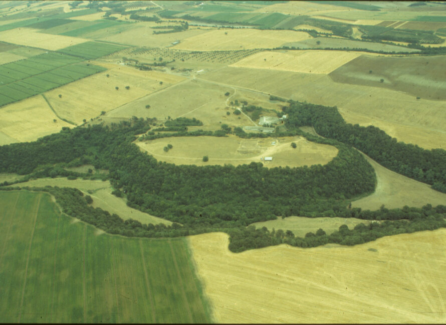 Vue aérienne du site