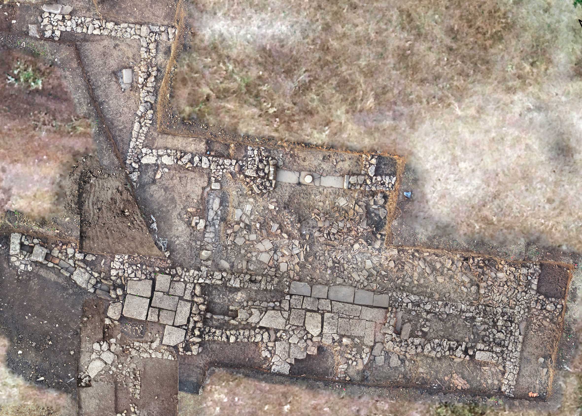 Orthophotographie T. Terrasse, Civita di Tricarico : la maison Z2 en cours de fouille