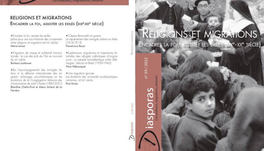 Couverture du dernier numéro de la revue Diasporas "Religions et migrations", dirigé par Marie Levant (Marie…