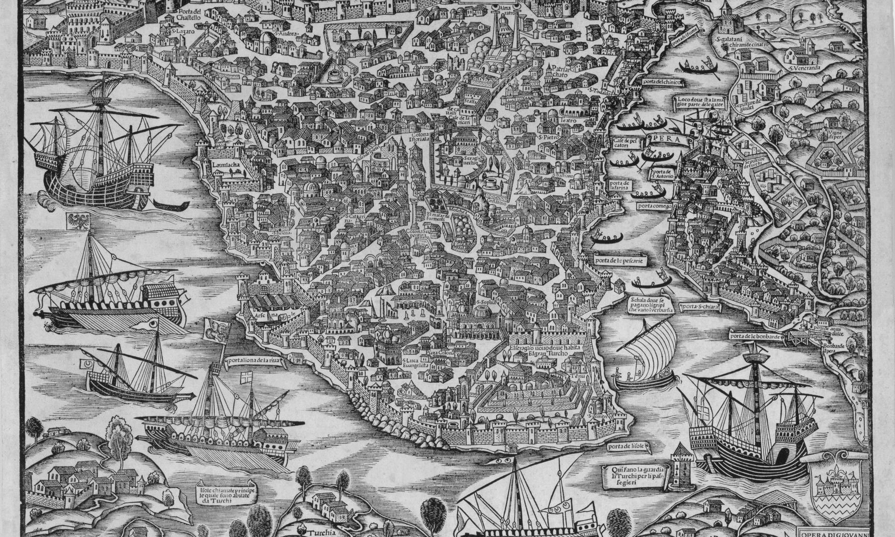 Vue de Constantinople, par Giovanni Andreas Vavassore, 1535 environ (Germanisches Nationalmuseum, Nuremberg)