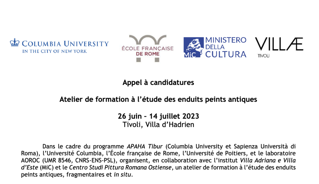 Atelier de formation à l’étude des enduits peints antiques