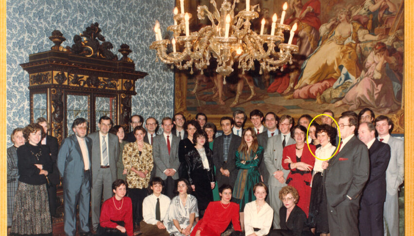 Raymonde Guérillot durant la réception des membres 1987-1988 (archives de l'École française de Rome)