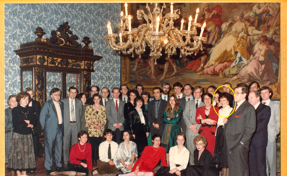 Raymonde Guérillot durant la réception des membres 1987-1988 (archives de l'École française de Rome)