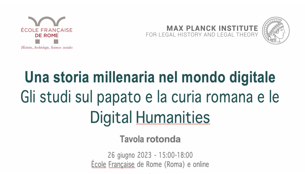 Call for Participation – Gli studi sul papato e la curia romana e le Digital Humanities