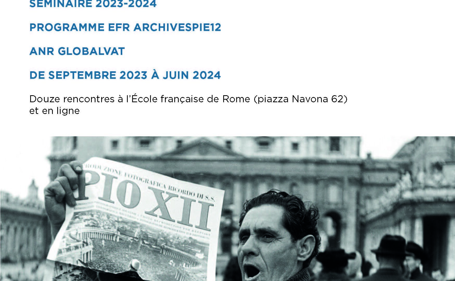 Séminaire « Les archives du pontificat de Pie XII : recherches en cours » – 2023-2024