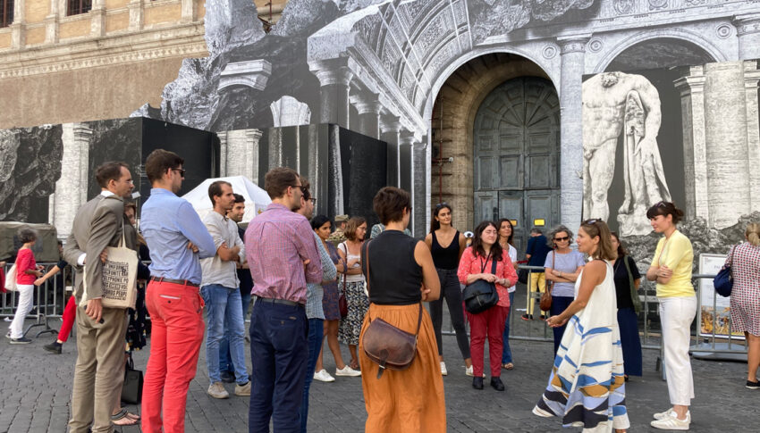 Visite de l'AmEfr au chantier de restauration du palais Farnèse, 2022