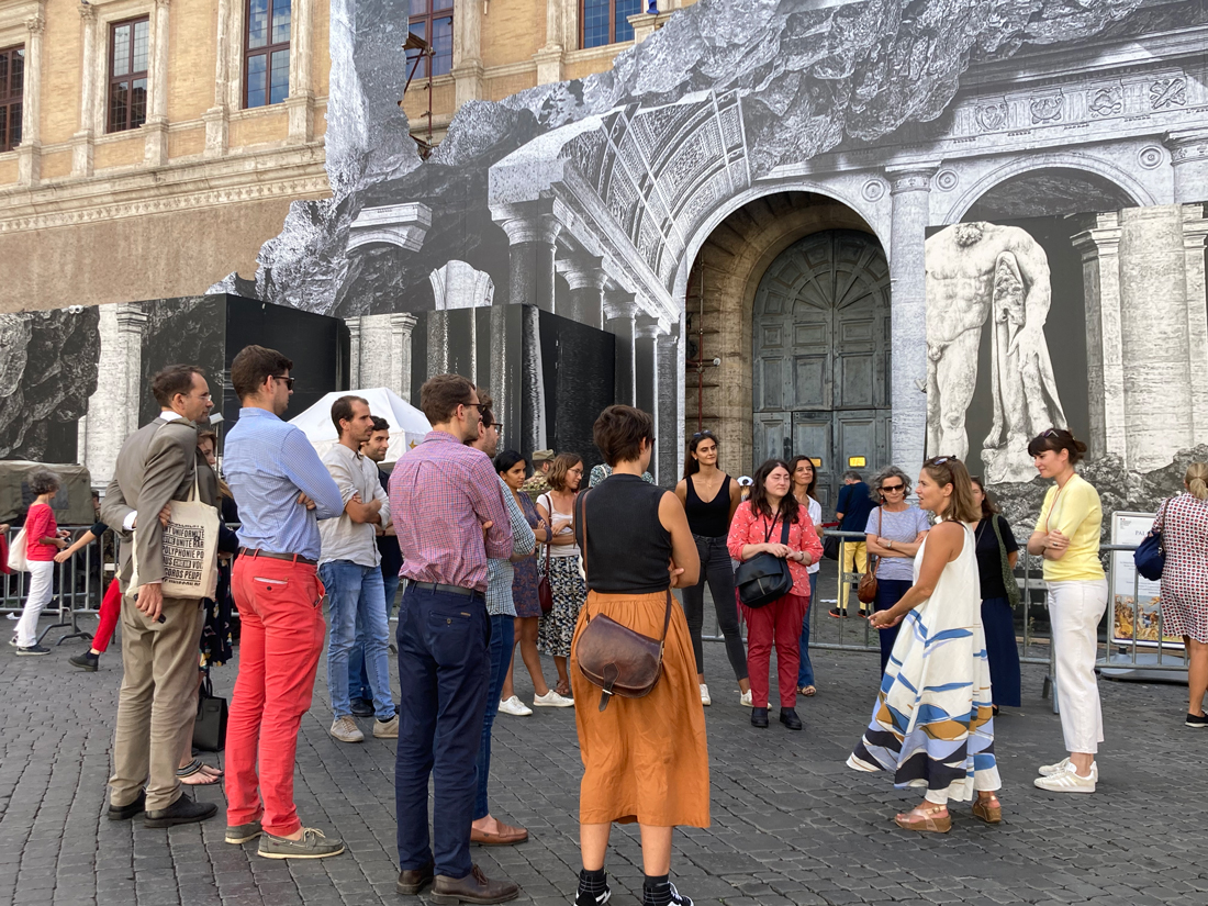 Visite de l'AmEfr au chantier de restauration du palais Farnèse, 2022