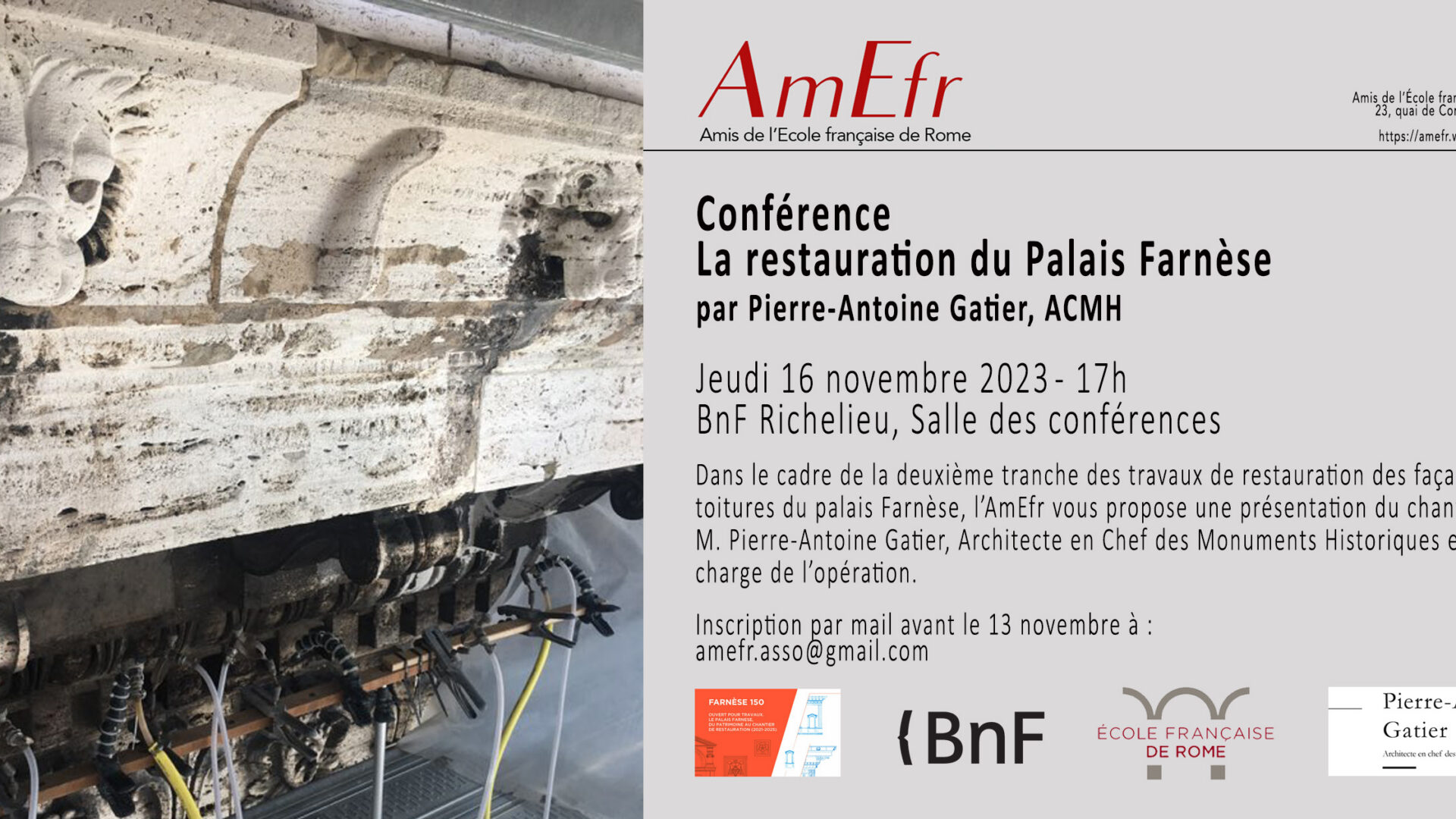 Conférence « La restauration du Palais Farnèse »