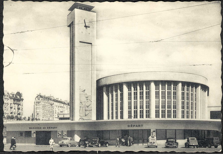 La gare de Brest (Finistère), 1936-1937, Urbain Cassan architecte, Lucien Brasseur sculpteur (Archives municipales de Brest…