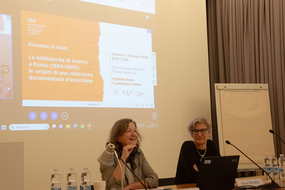Brigitte Marin (directrice de l'École française de Rome) et Abigail Brundin (directrice de la British School at Rome)