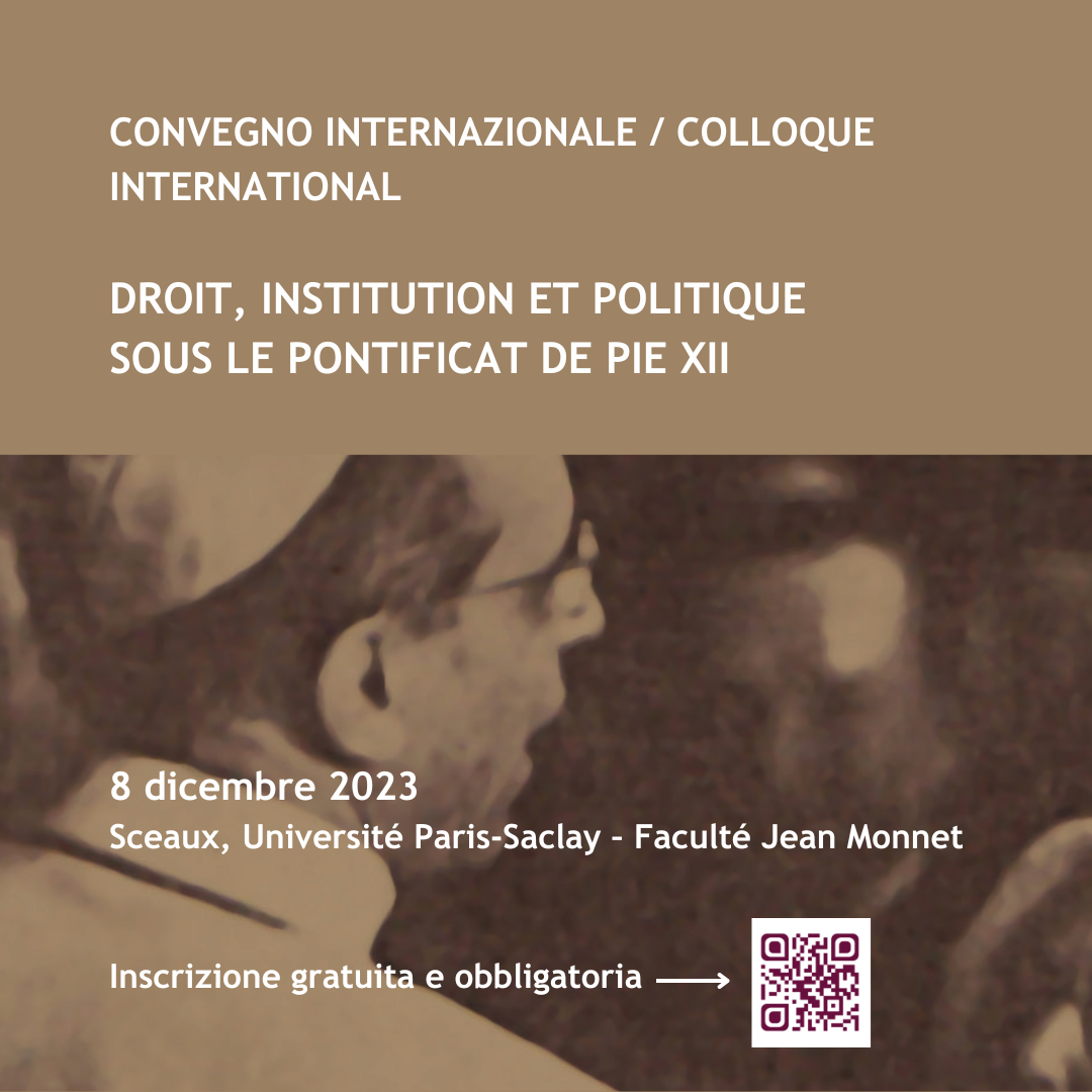 Colloque « Droit, institution et politique sous le pontificat de Pie XII »