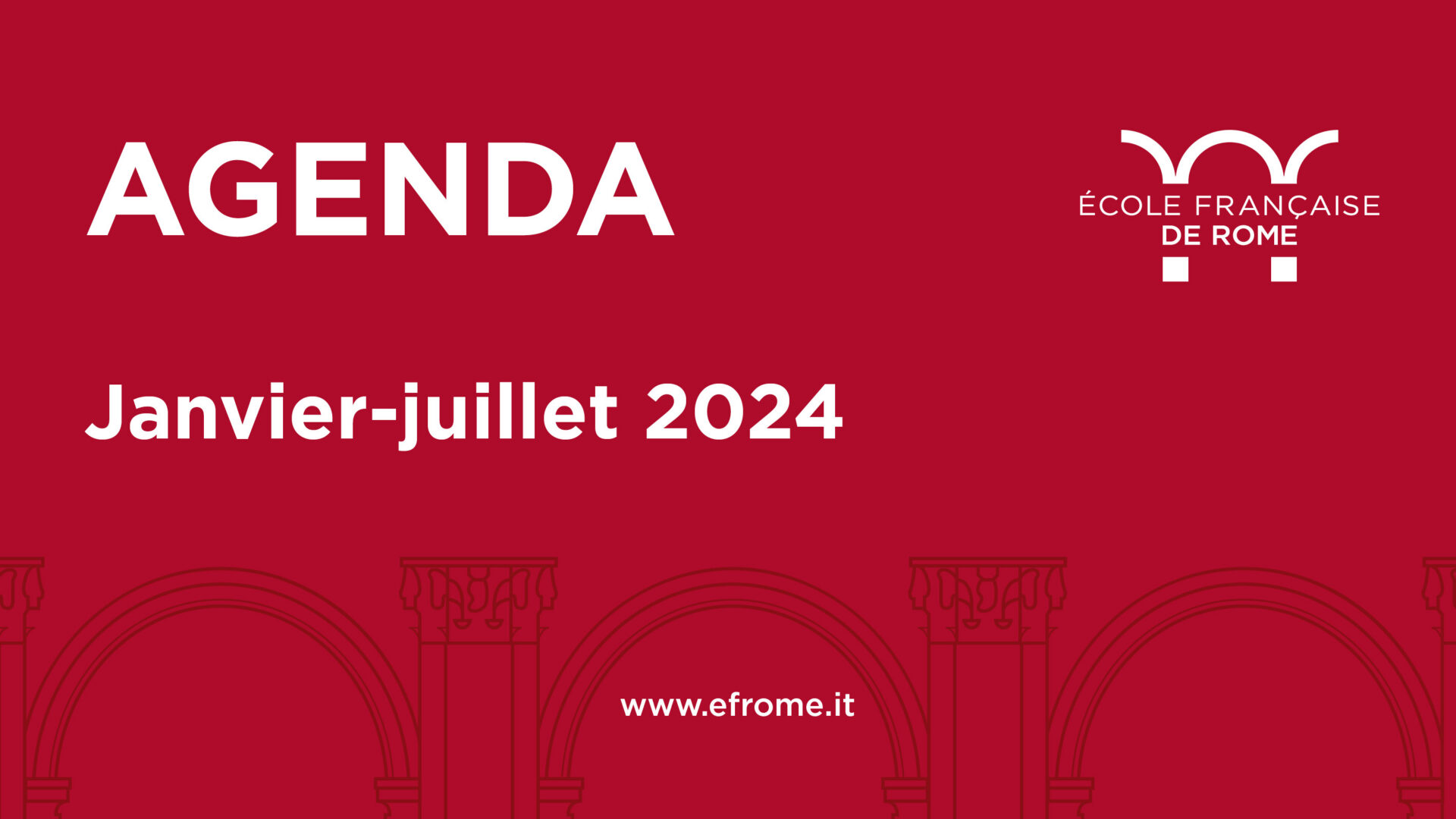 Agenda de l’EFR – de janvier à juillet 2024