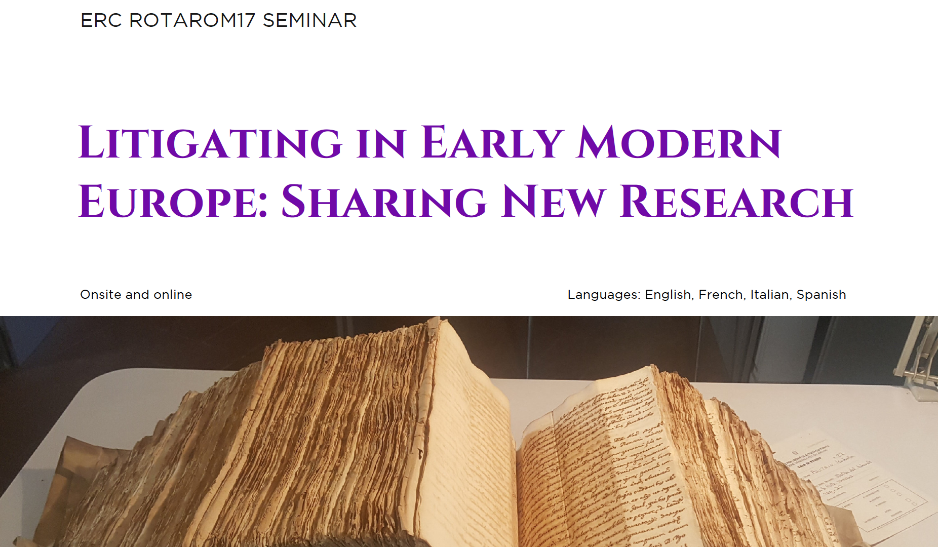 Litigating in Early Modern Europe: Sharing New Research