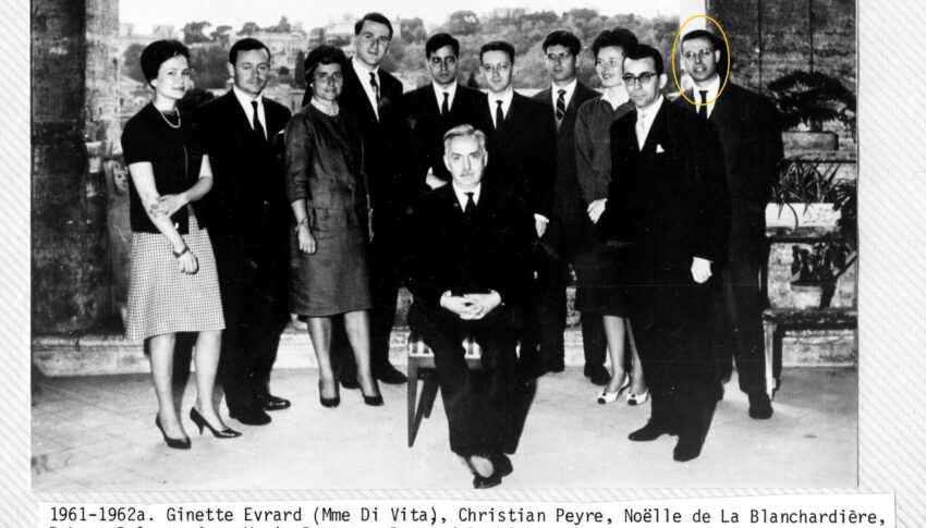 Photographie : Michel Hayez au sein de la promotion 1961-1962 (archives de l'École française de Rome)