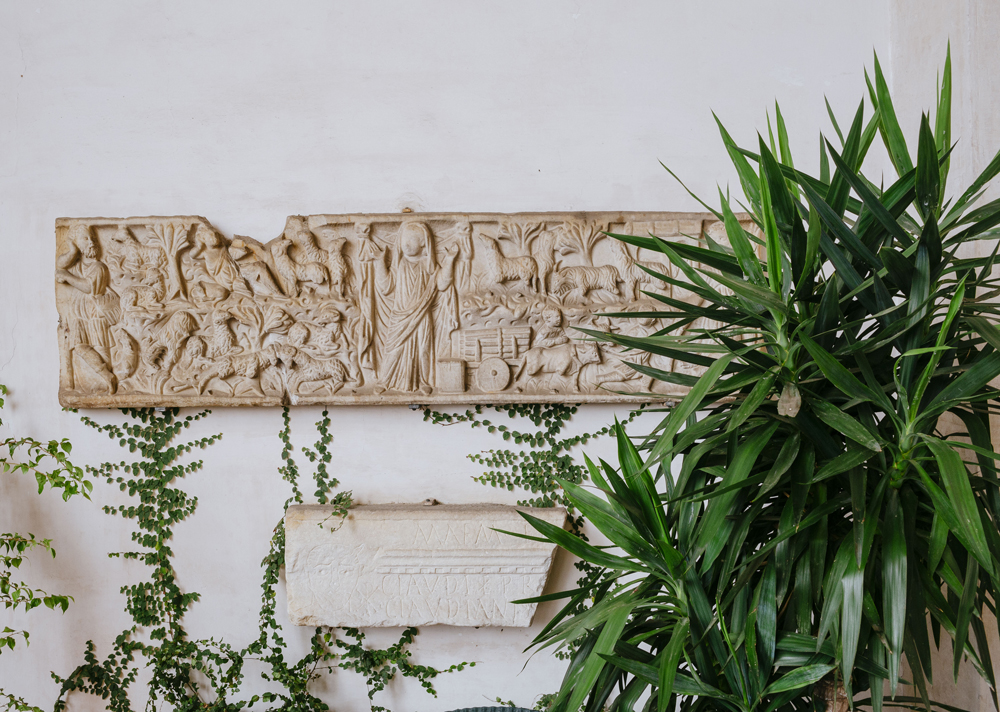 Sarcophage paléochrétien, fin IIIe s. ap. J.-C., exposé sur la Loggia du palais Farnèse
