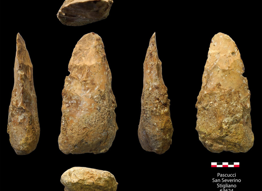 Archives Pascucci, exemple de biface exposé au Musée archéologique national d’Ancône