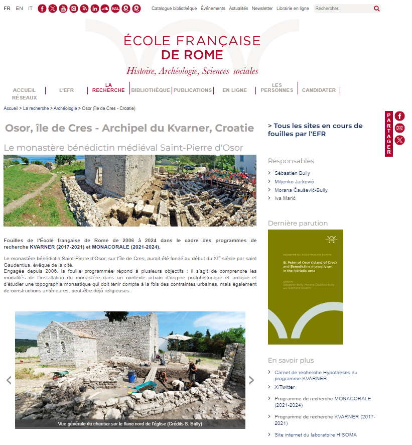 Nouveau sur le site web de l’EFR : la rubrique archéologie fait peau neuve !