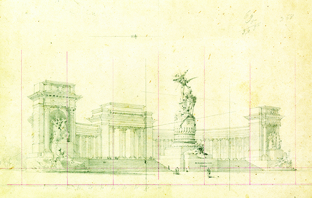 A. Guidini senior, Monumento a Re Vittorio Emanuele II, Roma, studio per il progetto di concorso, 1880. Archivio del…