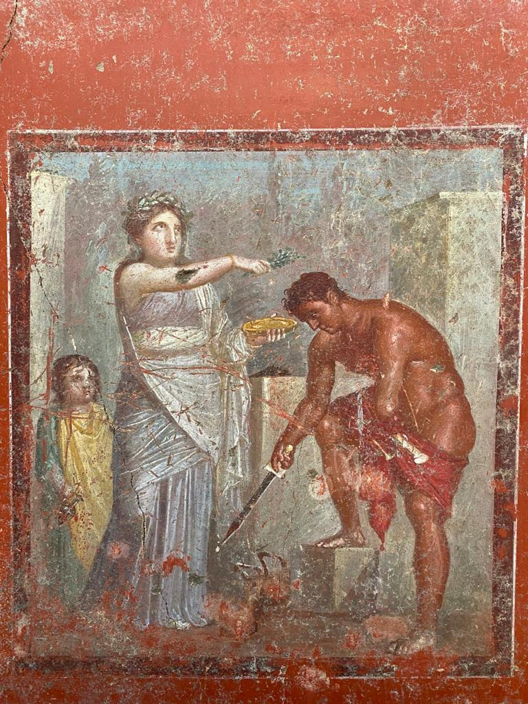 Pompei (IX, 12), Casa dei Pittori al lavoro: Ifigenia purifica Oreste