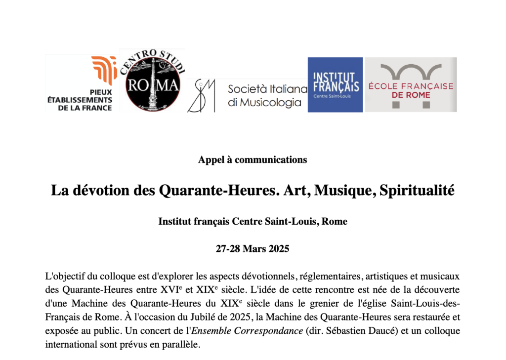 La dévotion des Quarante-Heures. Art, Musique, Spiritualité