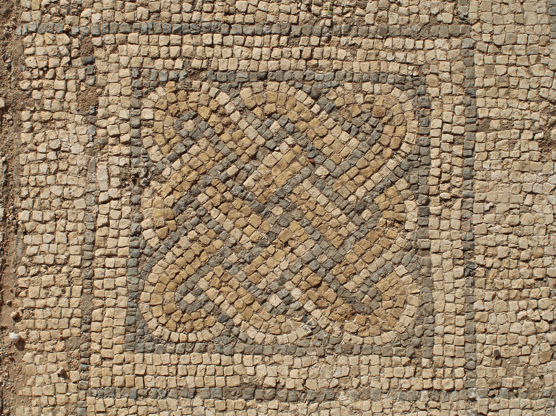 Détail d’une mosaïque dans une des salles des grands thermes, 2024