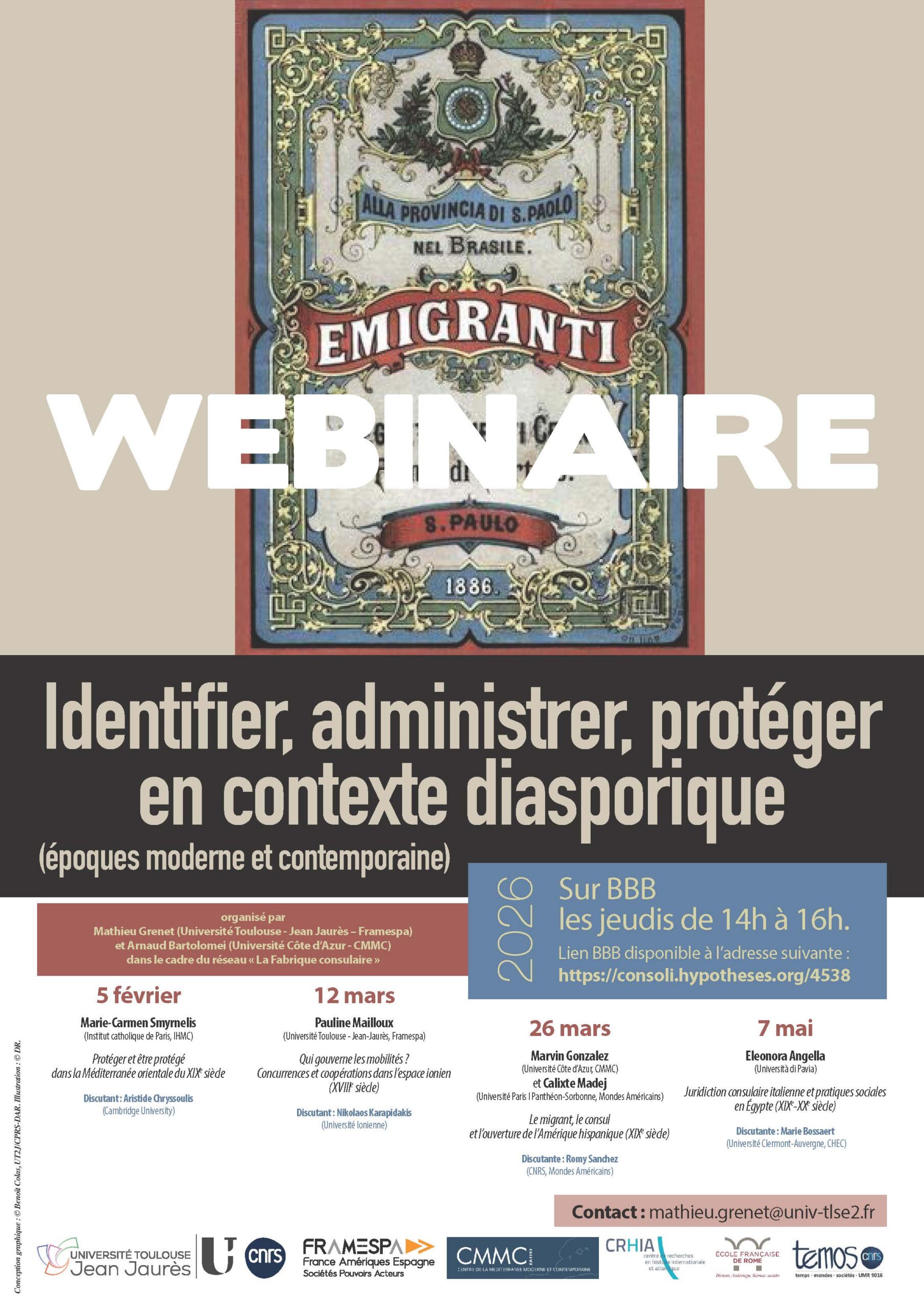 Identifier, administrer, protéger en contexte diasporique (époques moderne et contemporaine) – (2026)