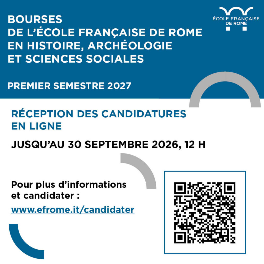 Bourses de l’École française de Rome – sélection pour le premier semestre 2027